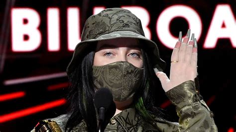 billboard  awards  billie eilish matched  nails   face mask allure