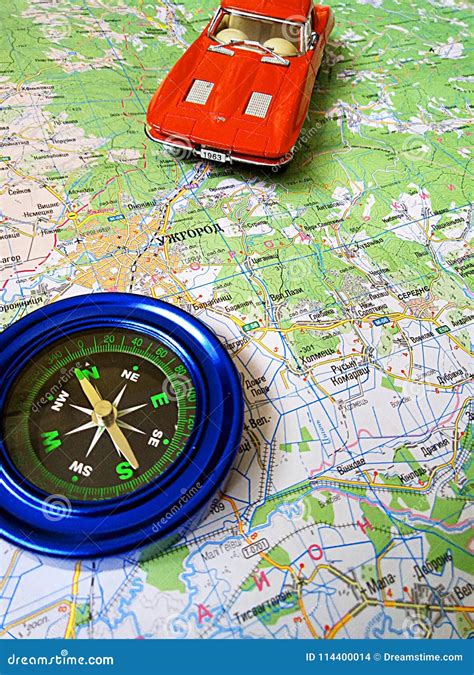 road map  toy car   map stock photo image  route compass