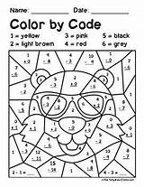 Color Subtraction Groundhog Code Addition Within Activities Teacherspayteachers Math Coloring sketch template
