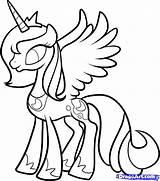 Coloring Pony Princess Luna Little Pages Mlp Unicorn Cadence Drawing Draw Printable Step Rainbow Kids Ponies Clipart Celestia Print Party sketch template