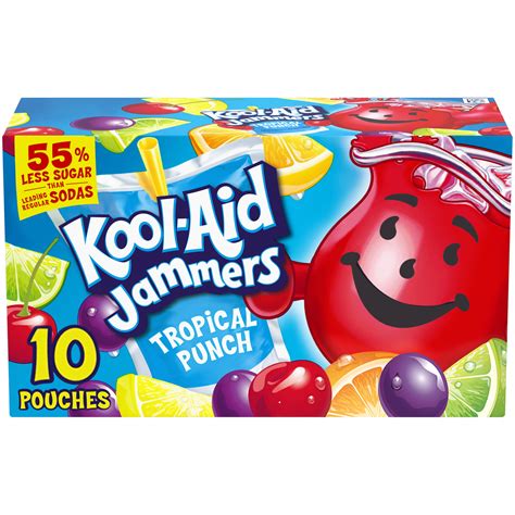 kool aid jammers tropical punch artificially flavored soft drink  ct box  fl oz pouches