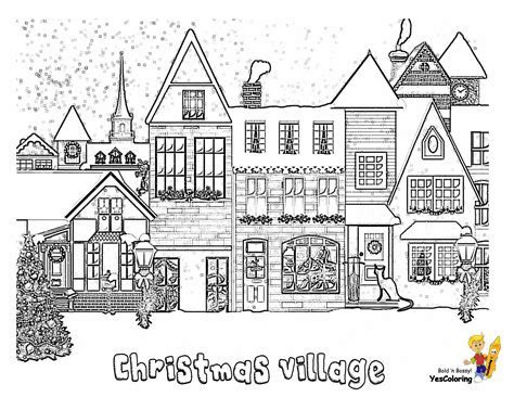 christmas village coloring pages printable coloring pages