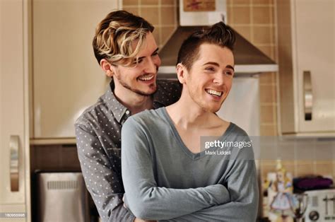 Happy Gay Couple Hugging Photo Getty Images