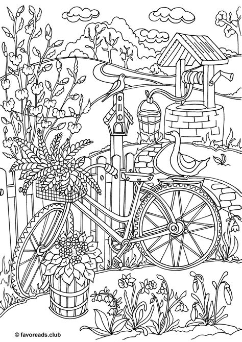 spring outdoors coloring page