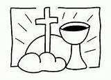 Erstkommunion Kommunion Kelch Brot Symbole Christliche Ausmalbilder Dazu Kreuz Elsa sketch template