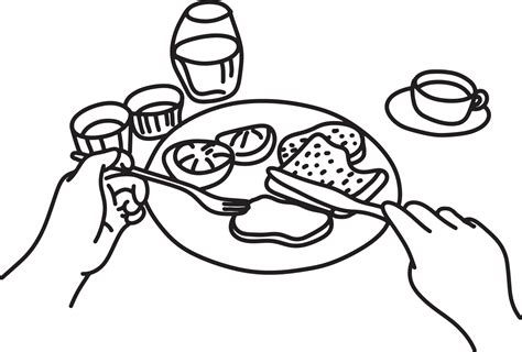 Pov Close Up Man Having Meal Vector Illustration 3126958 Vector Art At