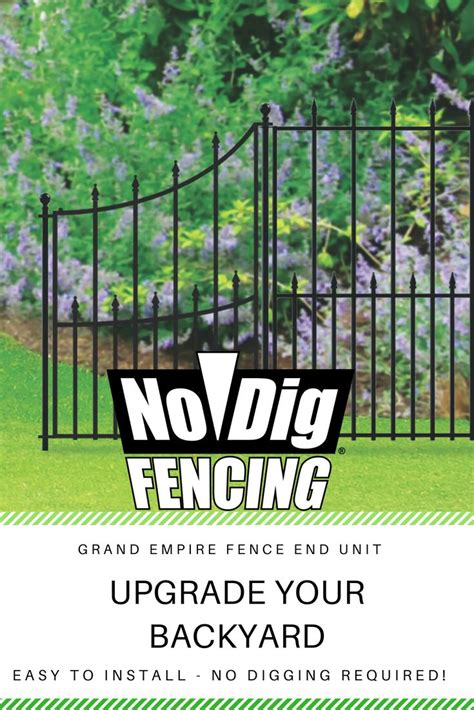 no dig grand empire 3 ft h x 2 23 ft w black steel pressed point