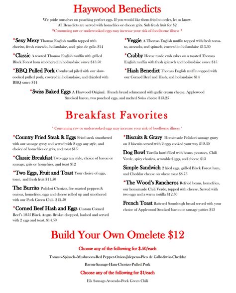 breakfast lunch menu