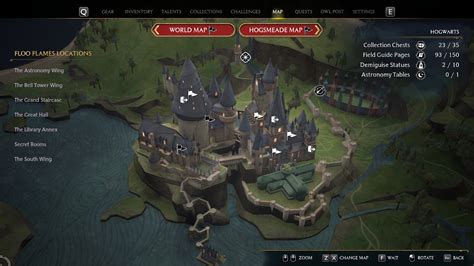 hogwarts legacy map size  locations focushubs