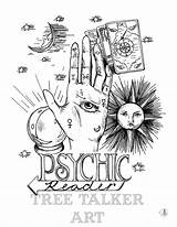 Psychic Fortune Tarot Teller sketch template
