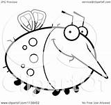 Mosquito Outlined Chubby Smiling Clipart Cartoon Cory Thoman Coloring Vector 2021 sketch template