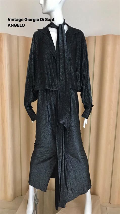 Vintage Giorgio Di Sant Angelo Black Knit Jersey Dress For