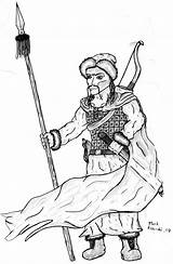 Mongol Warrior Drawing Genghis sketch template