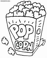 Popcorn Coloring Pages Printable Box Drawing Pop Corn Kids Color Snack Kernel Template Colouring Food Sheet Healthiest Fylla Teckningar Colored sketch template