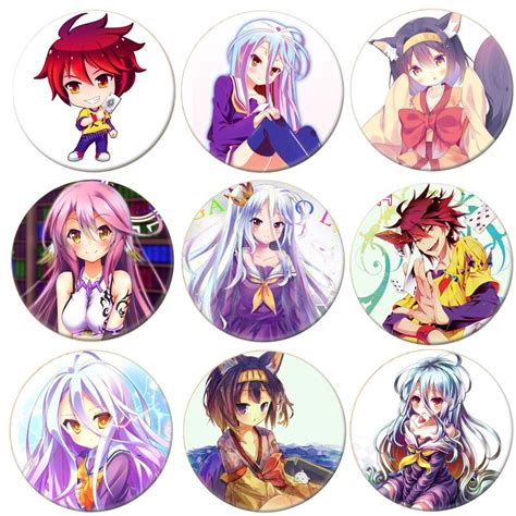 1pcs Anime No Game No Life Cosplay Badge Sora Brooch Pin Shiro Hatsuse