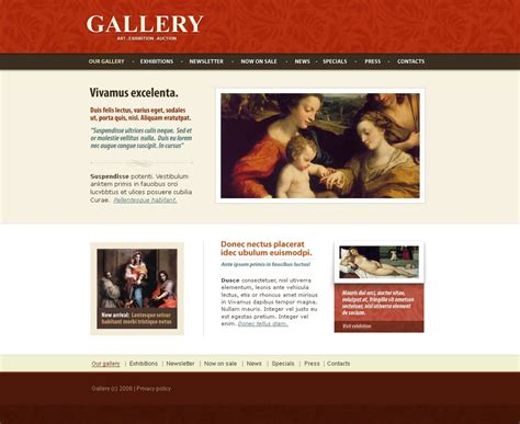 art gallery website template