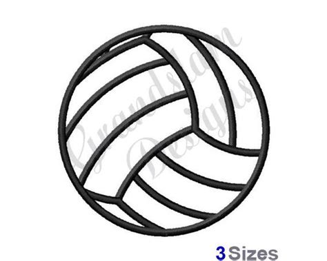 volleyball outline machine embroidery design
