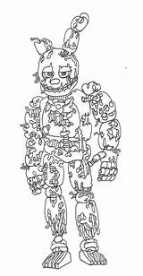 Drawing Springtrap Fnaf Coloring Spring Pages Five Nights Drawings Freddys Sheets Comments sketch template