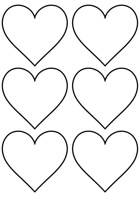 printable heart templates cut outs heart shapes template