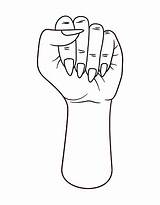 Fist Feminism Pride Lineart Uncolored sketch template