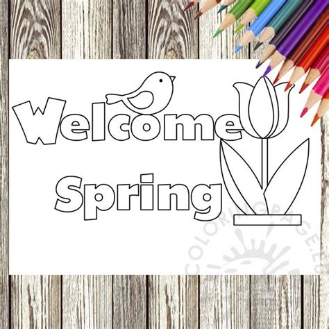 spring coloring picture coloring page