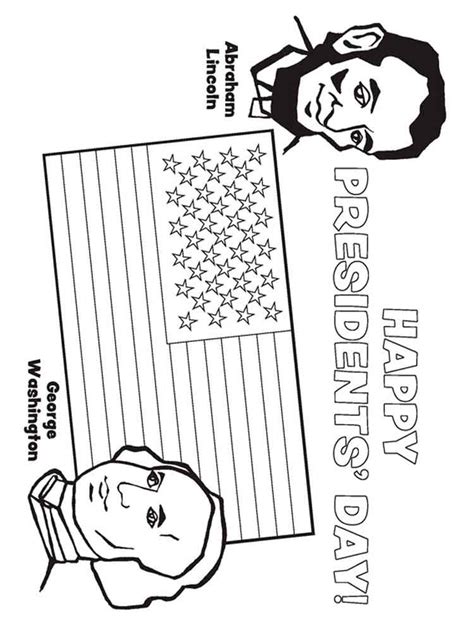 presidents day coloring pages  printable presidents day coloring