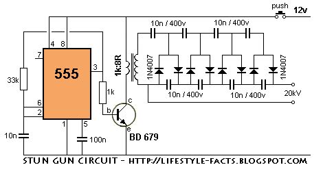 stun gun circuit diagram   timer ic elektrik
