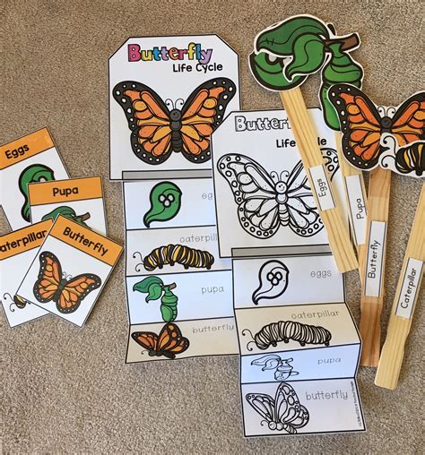 butterfly life cycle easy craft preschool printables