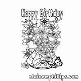 Birthday Happy Card Printable Coloring Colouring Cards Pages Adult Color Template Etsy sketch template