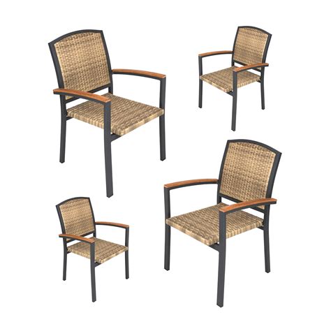 karmas product stackable outdoor patio dining chairs set   aluminum