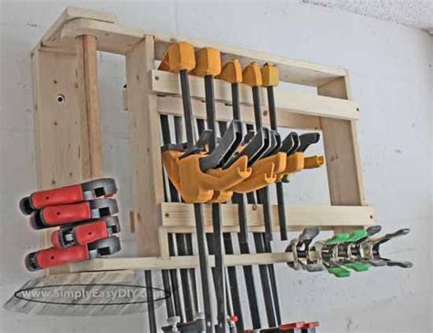 Diy Clamp Rack Wall Mounted Swing Out Design Woodworking Plans Diy