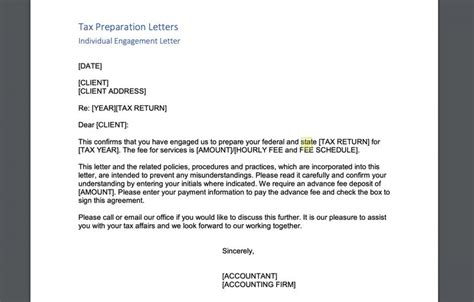 accounting engagement letter template  sample
