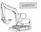 Coloring Excavator sketch template