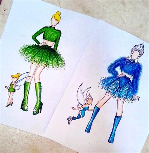 tinkerbell and periwinkle [also as humans] drawing by joeslleyrocha instagram secretofthewings