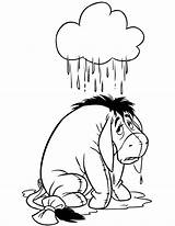 Eeyore Donkey Raining Hmcoloringpages Digi Pooh Winnie sketch template