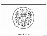 Coloring Utah Pages Printable Flag State Comments sketch template