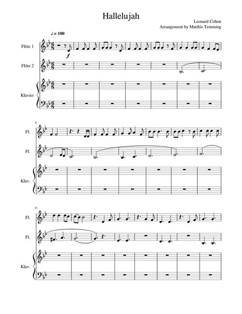 Hallelujah Sheet Music For Flute Piano Download Free In