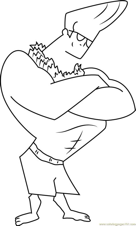 johnny bravo  fancy dress competition coloring page  johnny