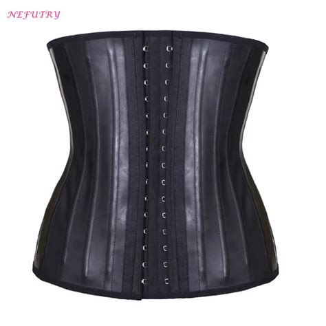 25 steel boned waist cincher smooth latex waist trainer sexy corsets