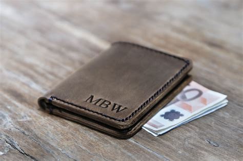 minimalist euro wallet personalized mens leather card wallet