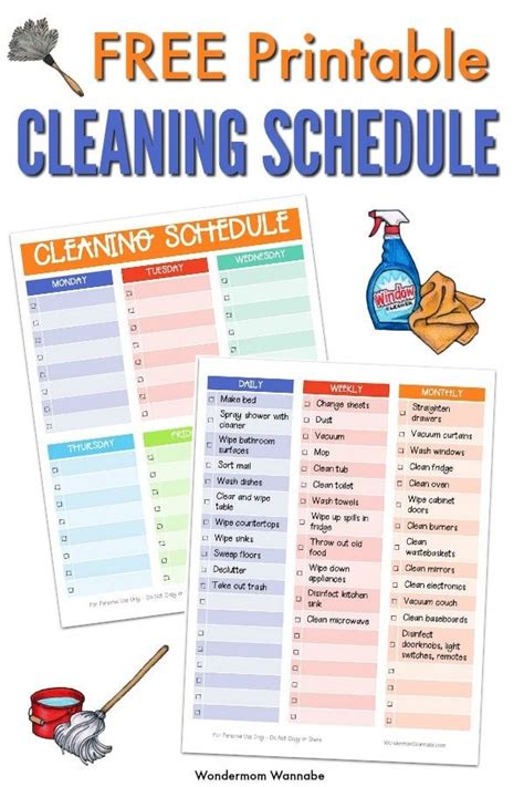 printable cleaning schedule cleaning schedule printable cleaning