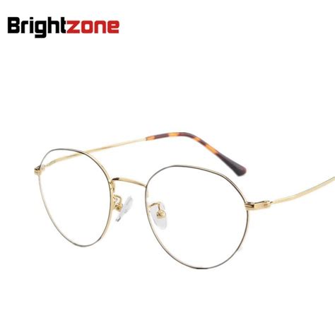 brightzone pure titanium glasses frame woman male round spectacles