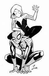 Gwen Spiderman Spidey Spidergwen sketch template