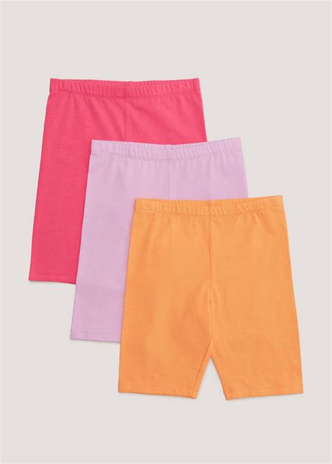 girls 3 pack cycling shorts 4 13yrs matalan