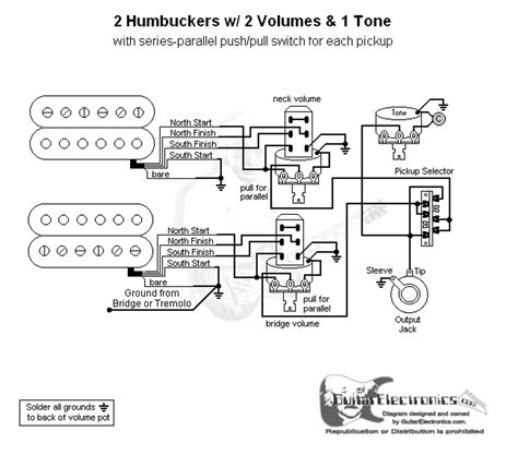 humbuckers  lever switch volumes toneseries parallel
