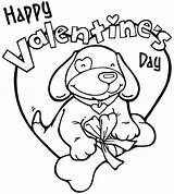 Coloring Valentine Pages Prek Kindergarten Popular Dog sketch template