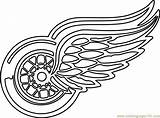 Wings Red Detroit Logo Coloring Pages Nhl Color Coloringpages101 sketch template