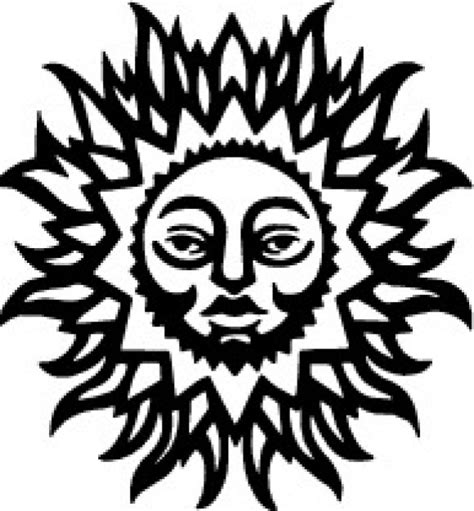 free vector sun with human face vector clip art