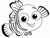 Nemo Coloring Pages Fish Cute Finding Cartoon Draw Anime Sea sketch template