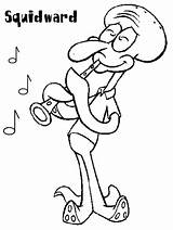 Coloring Squidward Spongebob Tentacles Pages Clarinet Considers Neighbors Likes Play His But Kids sketch template
